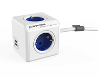 PowerCube Extended Duo USB 1,5m<br/>4-fach Steckdose mit 2 x USB (Grau, Blau, Rot, Grün)