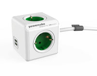 PowerCube Extended Duo USB 1,5m<br/>4-fach Steckdose mit 2 x USB (Grau, Blau, Rot, Grün)
