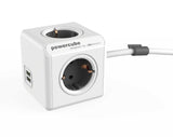 PowerCube Extended Duo USB 1,5m<br/>4-fach Steckdose mit 2 x USB (Grau, Blau, Rot, Grün)