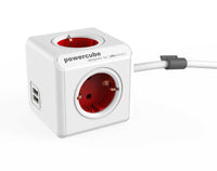 PowerCube Extended Duo USB 1,5m<br/>4-fach Steckdose mit 2 x USB (Grau, Blau, Rot, Grün)