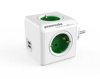 PowerCube Original Duo USB<br/>Reiseadapter & 4-fach Steckdose<br/>mit 2 x USB (Grau, Blau, Rot, Grün)
