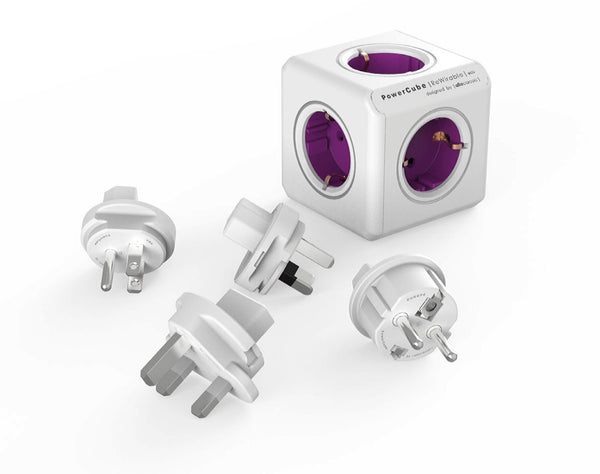 PowerCube Rewirable Original<br/>5-fach Universal-Steckdosenverteiler<br/>(Lila oder Grau)