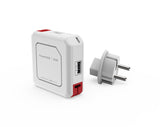 PowerUSB, USB Hub und Ladestation mit 4x USB, 230V Schuko + DE TravelPlug